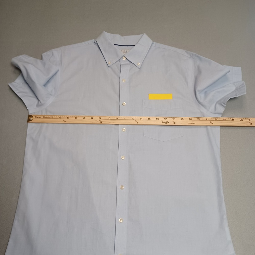 Croft & Barrow Button Down Men L Tall Blue Short Sleeve Pocket Shirt MC21W180XS2 - Picture 3 of 12